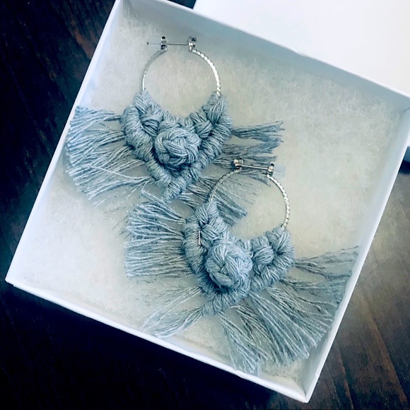 🆕Super Cute Trendy Woven Macrame Fancy Hoop Earrings Lightweight In Many Colors - Picture 4 of 16